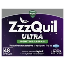 Zzzquil Ultra Sleep Aid 48 Tablets Doxylamine Succinate Fall Asleep Fast