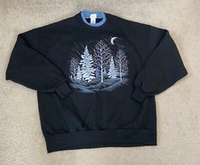 Vintage 1990s Winter Wonderland mock neck sweatshirt