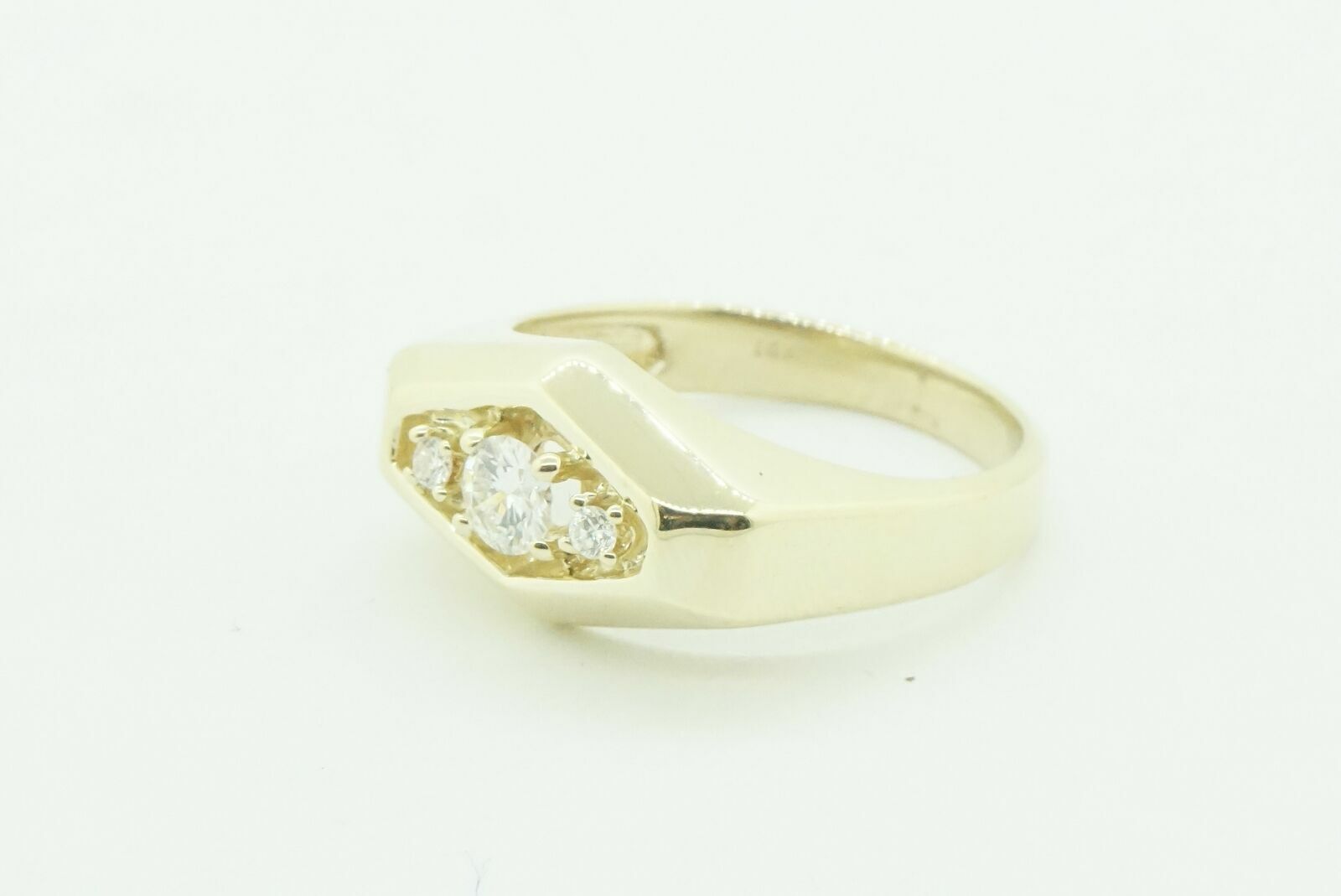 Estate 14k Yellow Gold Diamond Ring 0.36 TCW Vintage Gemstone Jewelry Size 8.75
