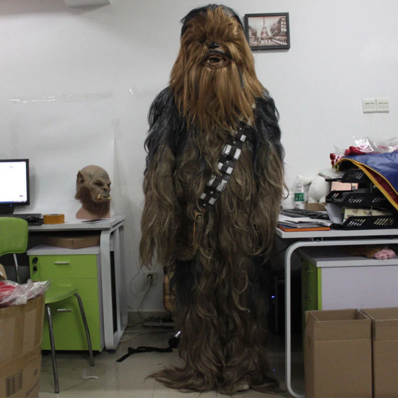 Cosplay Chewbacca Vestido Elegante Disfraz Máscara Chewie Guantes Pies Bolso Halloween Traje Foto 2 de 4