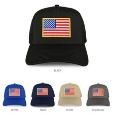 XXL Oversize Yellow USA Flag Patch Mesh Back Trucker Baseball Cap - FREE SHIP