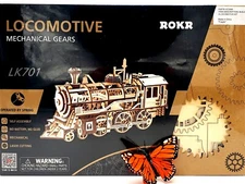 LOCOMOTIVE 3D Wooden Puzzle ROKR Mechanical Gears