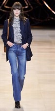 VALENTINO Boutique CASHMERE JACKET Navy Blue Classic Blazer Coat Sz 6 Bust 38 in