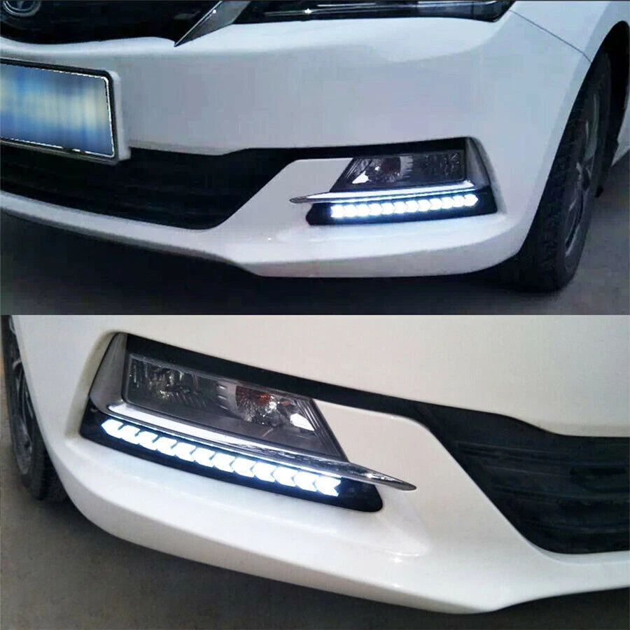 Luz de circulación diurna LED blanca + ámbar de 7" para automóvil señal de giro impermeable universal Foto 4 de 4