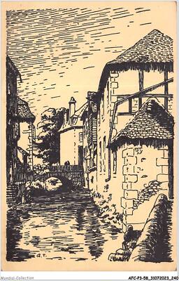 AFCP3-58-0345 - The Old Nevers - Drawings by G TARDY - Bridge over the Nièvre