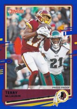 2020 DONRUSS BLUE PARALLELS VARIATIONS TERRY MCLAURIN REDSKINS PRESS PROOF B3736