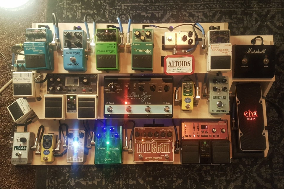  Pedalera de efectos de guitarra soporte de plataforma de 3 niveles | Fit Fender Boss TC | Hecho en EE. UU. Foto 4 de 4