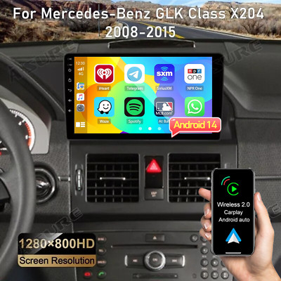 Apple Carplay Android 14 For Benz GLK 300 350 2008-2015 Car Radio GPS Stereo 32G