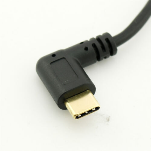 Gold USB 2.0 A Male Left angled to Type 3.1 C Right angle Sync charge Data Cable - Picture 3 of 5