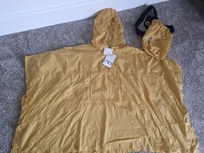 BNWT zara raincoat pack mac Jacket yellow coat with bag festival M medium poncho