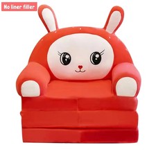 Image of Kids Sofa Bed 2-in-1 Fold Out Plush Toddler Couch Convertible Chair to Lounger