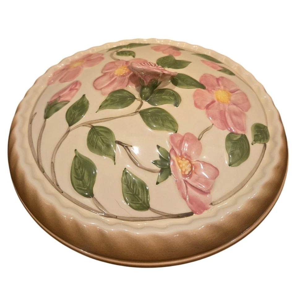 Plato de pastel cubierto de rosa del desierto franciscano de colección raro Foto 3 de 4