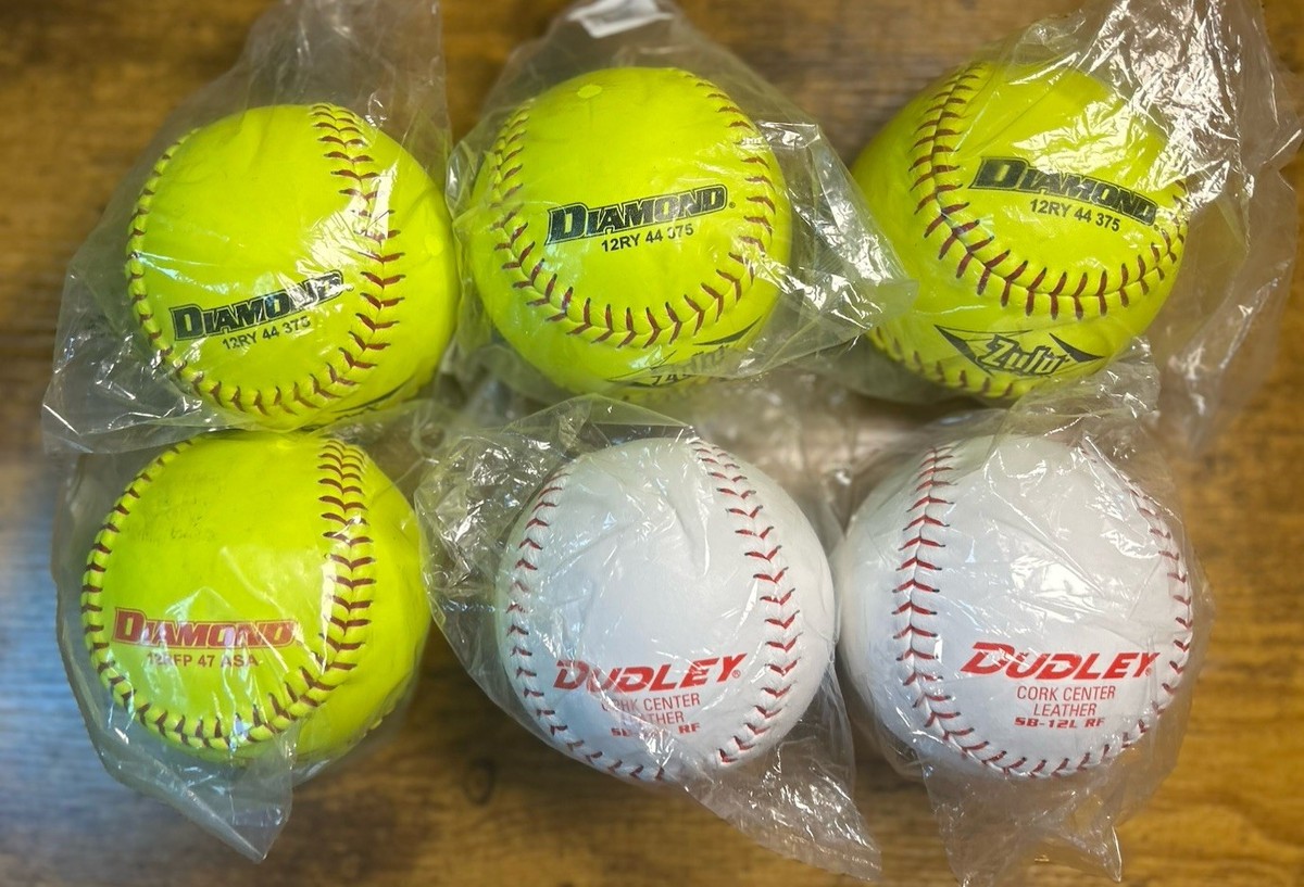 Lot De 6 Balles De Softball Dudley ASA – 12 Pouces U12 – Neuves – Coutures Surélevées