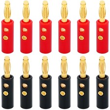 WWZMDiB 4mm Banana Plugs Stackable Connectors for Speaker Wire 12Pcs/6pair