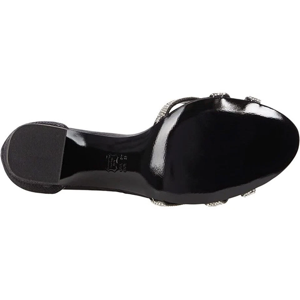 Sandalias de vestir Nina para mujer negras de cristal Haiden tacón bloque con tiras talla 9M Foto 3 de 4