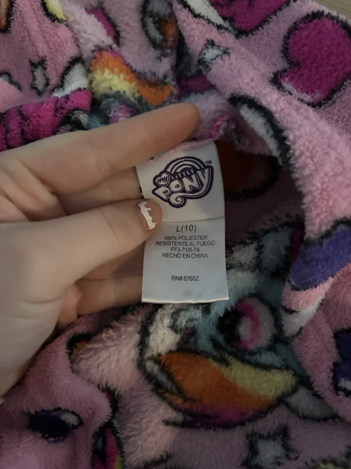 My Little Pony Robe Girls Size 10 Pink Fleece Bathrobe Hooded Cute Cozy - Image 2 of 2