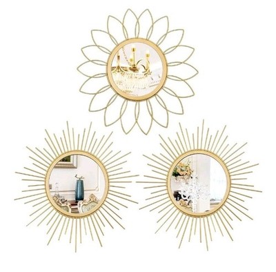 Mirror Wall Decor Gold Mirrors for Wall Metal Sunburst Mirrors Home Decoratio...