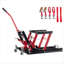 1500LBS Hydraulic Motorcycle Lift Jack Steel ATV Lift with Wheels and Handle Red