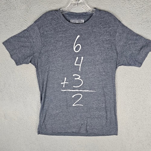 Baseballism T Shirt Mens Large 6-4-3=2 Double Play Math Graphic Tee Short Sleeve