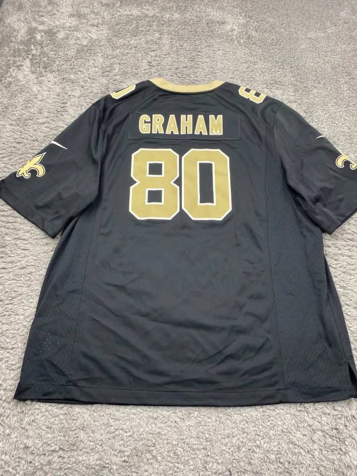 Camiseta de los New Orleans Saints para hombre 2XL negra Nike On Field Jimmy Graham #80 NFL Foto 2 de 4