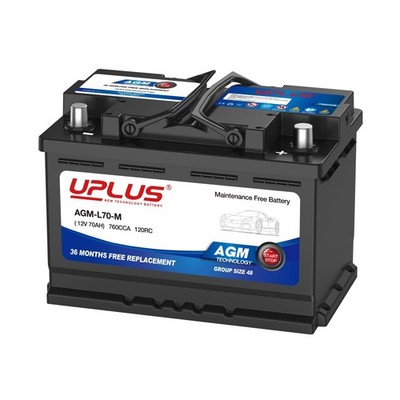 UPLUS BCI Group 48 Car Battery, AGM-L70-M 12V 70Ah 760CCA 120RC AGM H6 | L3 M...