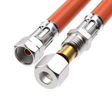 CAMPKO Gasschlauch Mitteldruck 1/4" Links x M14x1,5 (8 mm) Camping Grill Orange