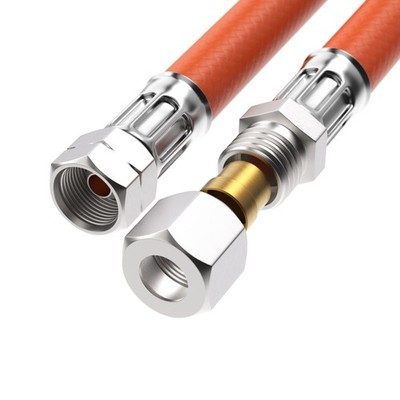 CAMPKO Gasschlauch Mitteldruck 1/4'' Links x M14x1,5 (8 mm) Camping Grill Orange
