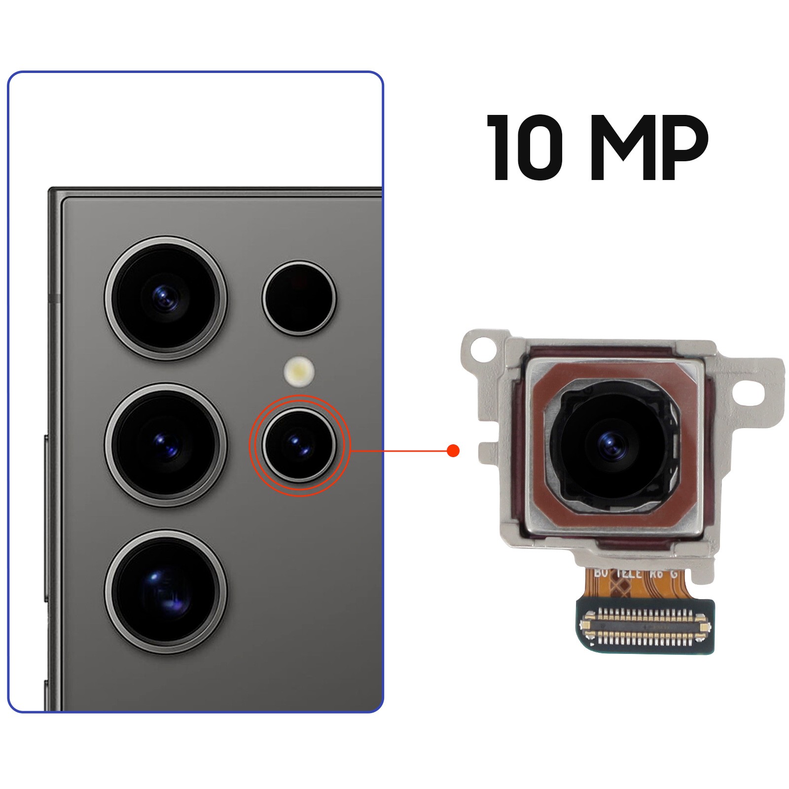 Module téléobjectif 10MP zoom 3X pour Galaxy S24 Ultra pièce de rechange