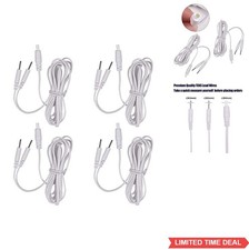 TENS Unit Lead Wires 4 Count Pin Electrode Cables 4mm to 2mm 63 Inch 160cm