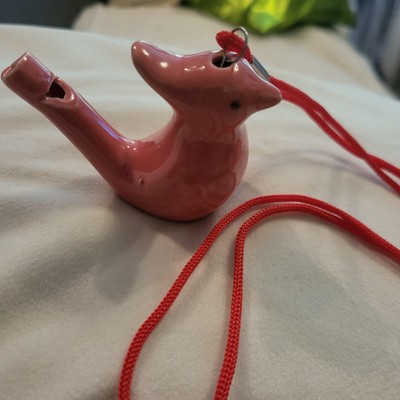 Vogelwasserpfeife aus Keramik mit Umhängeband 