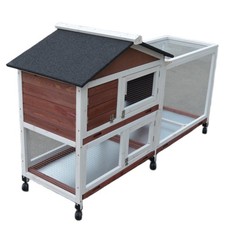 YES4PETS Double Storey Large Rabbit Hutch Guinea Pig Cage , Ferret Cage With Pul