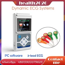 NEW 3 Channels ECG Holter Recorder, Dynamic ECG Monitor System