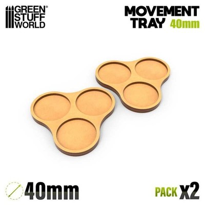 Green Stuff World MDF Movement Trays 40mm x3 Skirmish Movement Tray Bases 