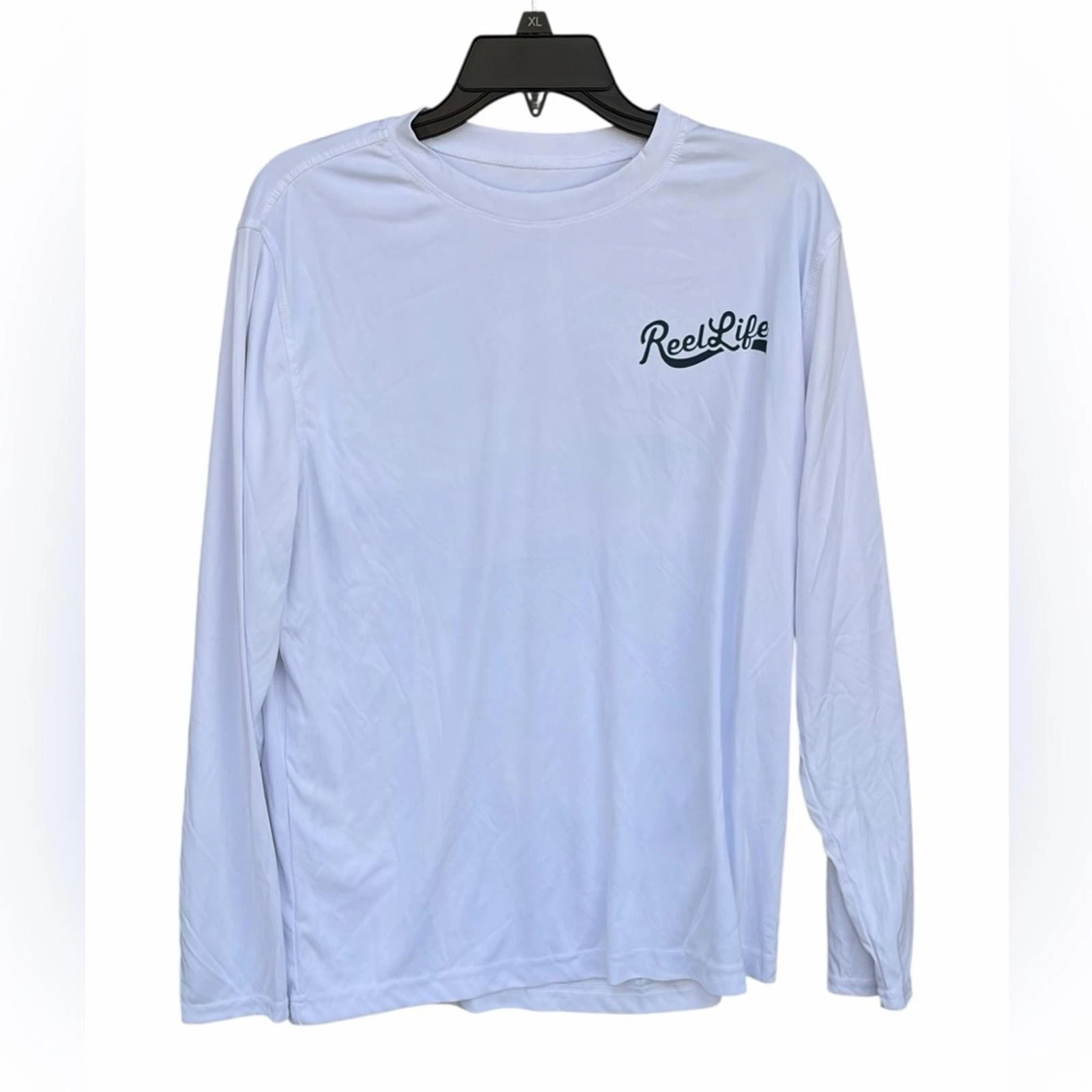 Reel Life Go With The Flow Long Sleeve Fishing Shirt White Size M Performance