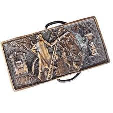 VTG Firefighter Belt Buckle Bronze Tone 1970s Stamped Tiffany Studio New York