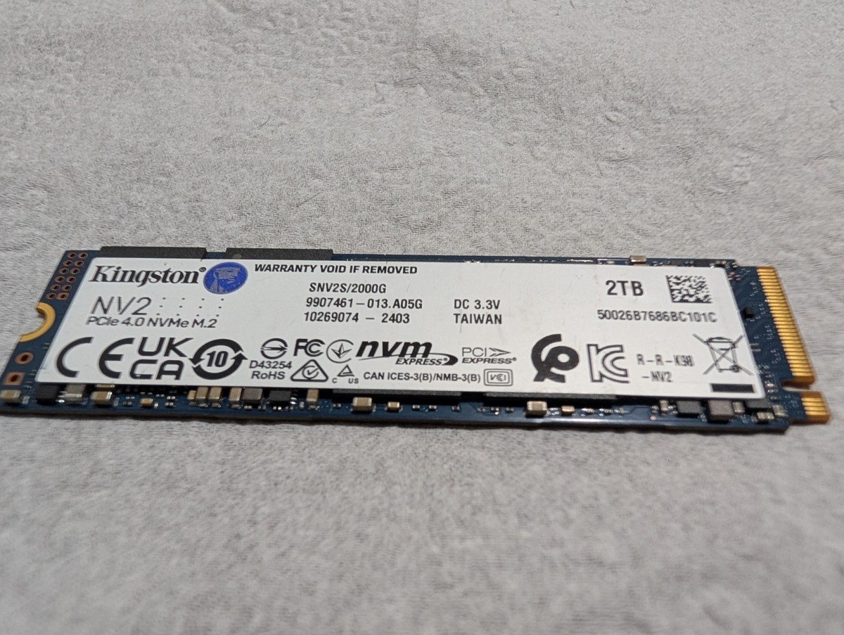 Kingston NV2 2TB Internal SSD SNV2S/2000G PCIe4 Gen4x4 NVMe M.2