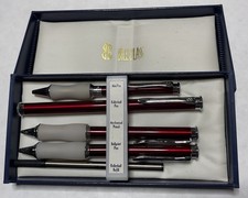 Bill Blass Ballpoint Pen Mechanical Pencil Set 100010-2 Burgundy Lacquer Chrome