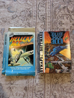 #ad Lot of 2 Blue Max 2001 and Hellcat Ace ATARI 400 800 $40.00