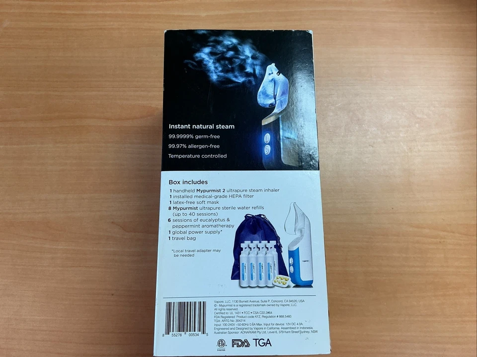 NEW Open box Mypurmist Free Cordless Ultrapure Steam Inhaler / Humidifier - Image 4 of 4