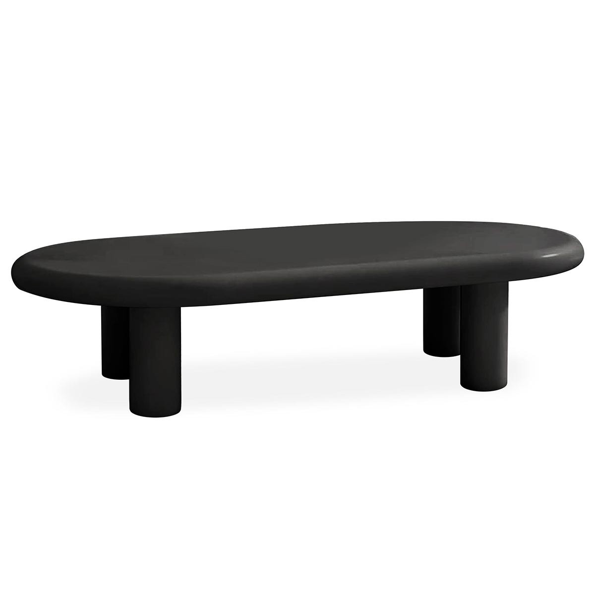 Table basse ovale Emory de salon 160cm noir pour recevoir vos proches