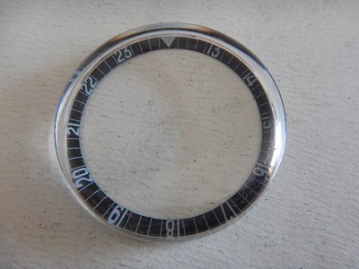 Ø 321 Glas Aquatisch Plexi Hesalit Ring Rehaut Ring 24H Schwarz YEMA