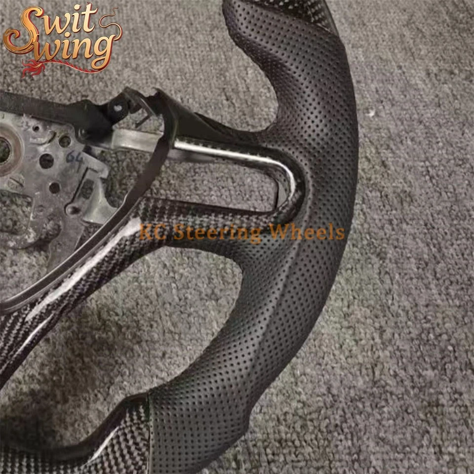 Volante de fibra de carbono personalizado para Honda Fit Jazz 2009-2014 segunda generación Foto 2 de 4