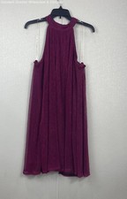 Nine West Womens Dress Luscious Berry Silver Lurex Solid Swing Mini XL