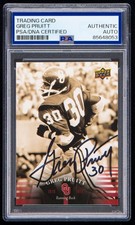Greg Pruitt Signed 2011 Upper Deck University of Oklahoma Card #20 (PSA) Sooners
