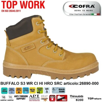 SCARPE ANTINFORTUNISTICA COFRA BUFFALO S3 WR CI HI HRO SRC nubuck idrorepellent+