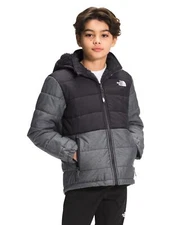 THE NORTH FACE Boys' Reversible Mount Chimbo Full Zip Hooded Jacket, Asphalt Gre