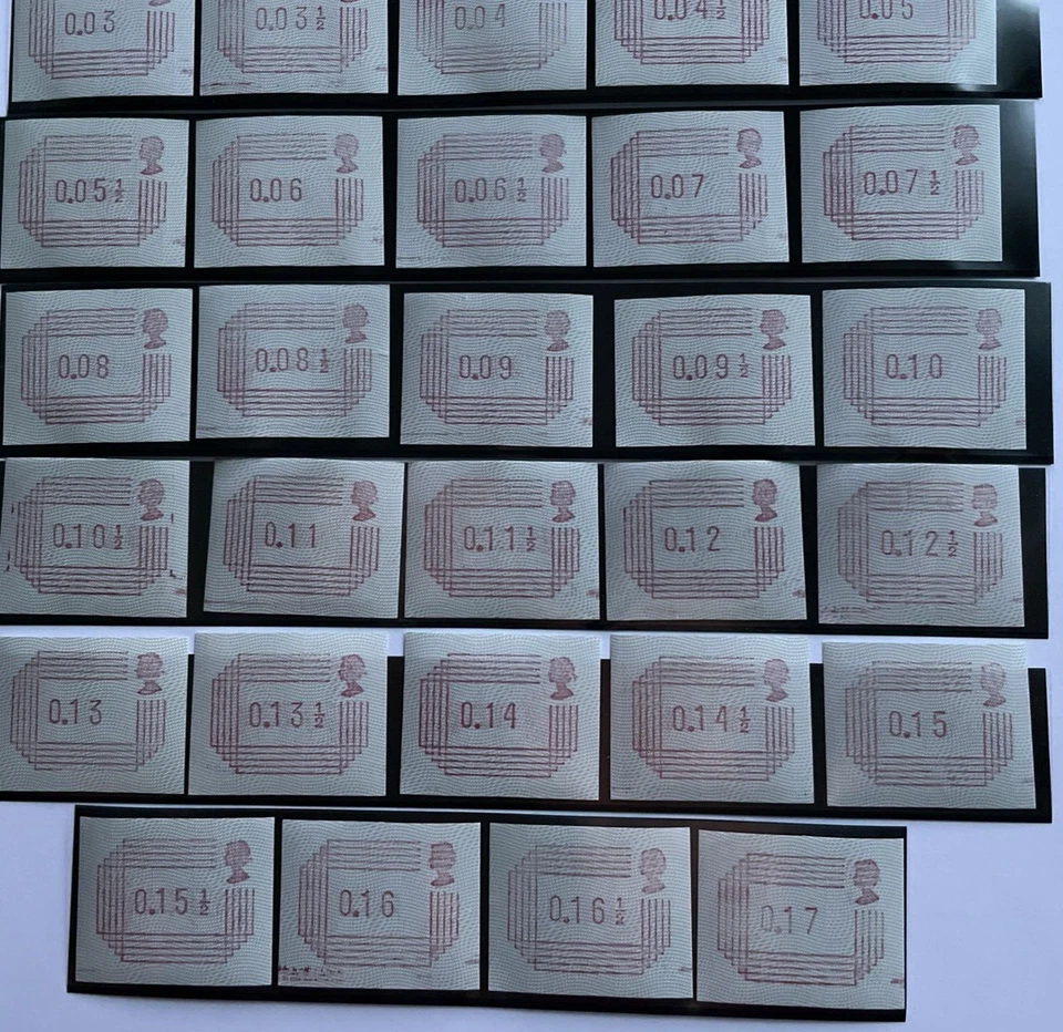 GB QE II, 1984, etiquetas de franqueo de marco - Juego de 33, 1/2 - 17, como nuevas, montadas sin montar o nunca montadas Foto 3 de 3