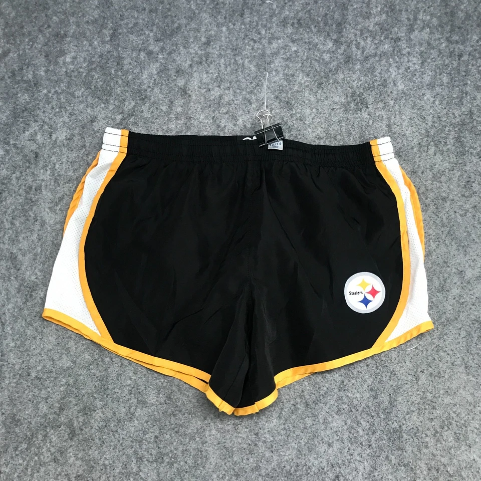 NFL Team Apparel Steelers Shorts Boys Youth Size 12/14 Lined Active Running - Image 2 of 4