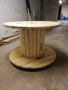 Gartentisch Kabeltrommel Holz H 70cm D 100cm Ebay