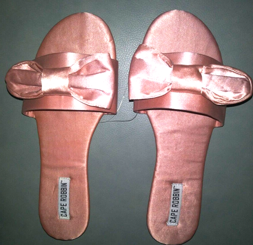 CAPE ROBBIN Pink With Bow Slippers, Slides, Slip Ons-Sz 5.5-New | eBay